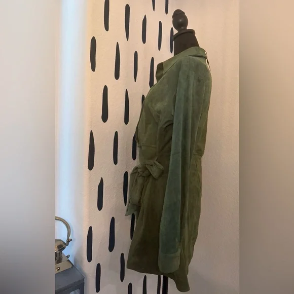 NWT - Fashion Nova “Working Hard” Suede Wrap Mini Dress – Green 💚 - Picture 7 of 7